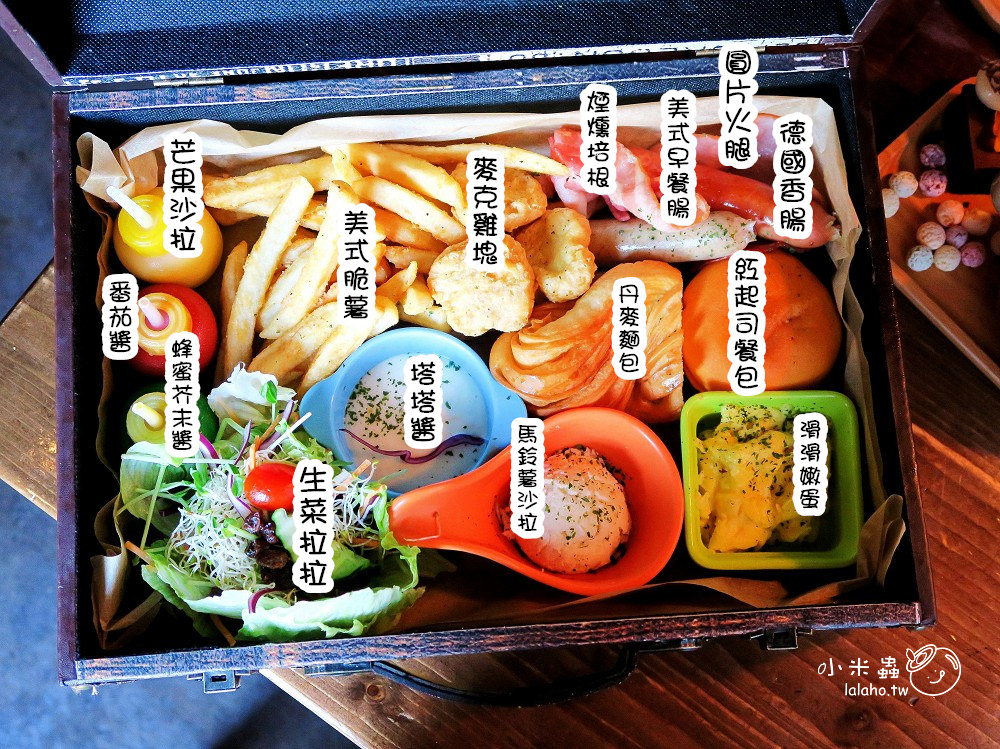 松江南京早午餐｜TankQ Cafe & Bar跟達菲一起吃漢堡 用行李箱裝食物好有趣!-小米蟲的米缸